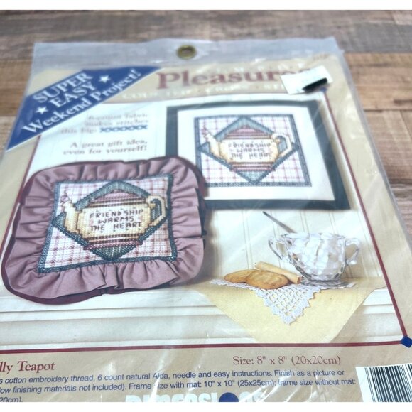 Friendship Warms The Heart Counted Cross-Stitch Kit  6-Count Fabric  8" X 8" Des - Picture 3 of 4